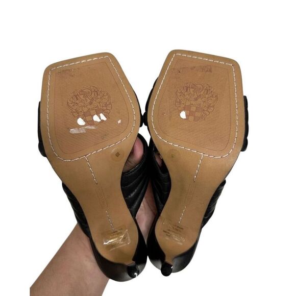 Vince Camuto Slide Crisscross Sandals Size 6 Black Sarendie Quilted Strap - Picture 11 of 11